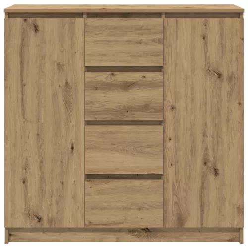 Kézműves tölgy szerelt fa tálalószekrény fiókos 100,5x35x98,5cm