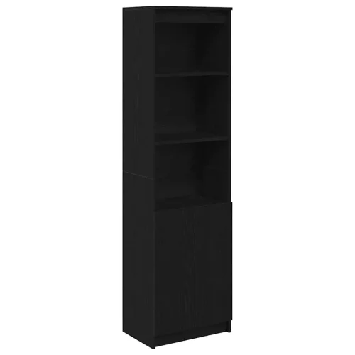 Fekete tölgy szerelt fa magasszekrény 50x35x180 cm
