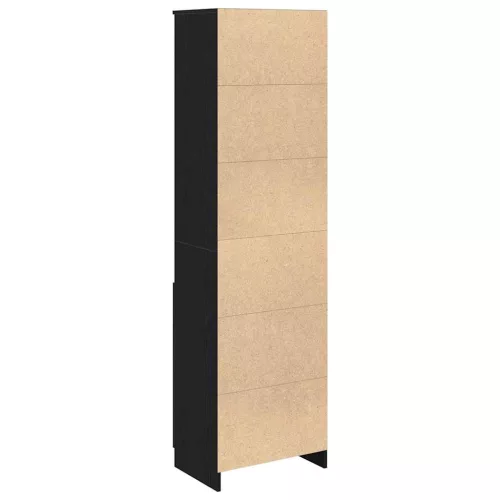 Fekete tölgy szerelt fa magasszekrény 50x35x180 cm
