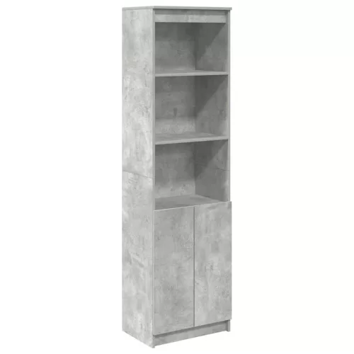 Betonszürke szerelt fa magasszekrény 50x35x180 cm