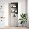 Betonszürke szerelt fa magasszekrény 50x35x180 cm
