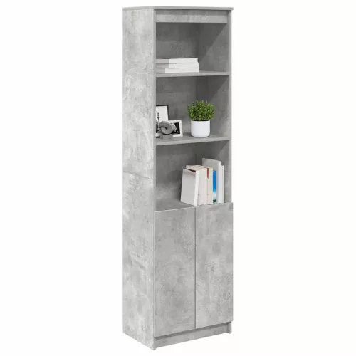 Betonszürke szerelt fa magasszekrény 50x35x180 cm