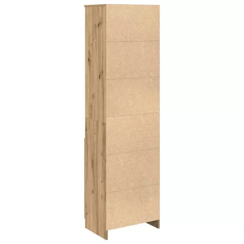 Kézműves tölgy színű szerelt fa magasszekrény 50x35x180 cm