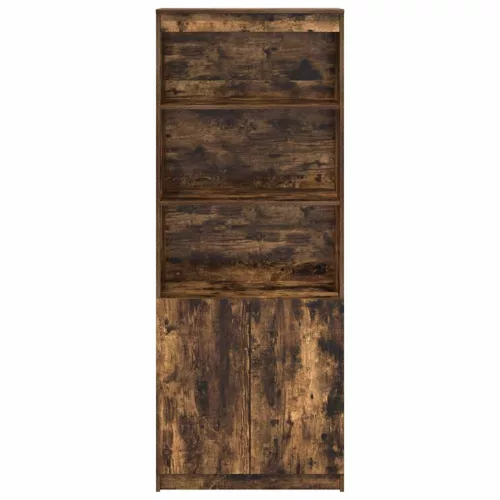 Füstös tölgy színű szerelt fa magasszekrény 70 x 35 x 180