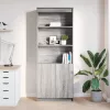 Szürke sonoma színű szerelt fa magasszekrény 70 x 35 x 180
