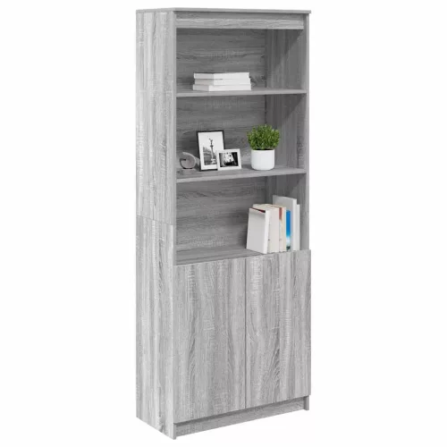 Szürke sonoma színű szerelt fa magasszekrény 70 x 35 x 180