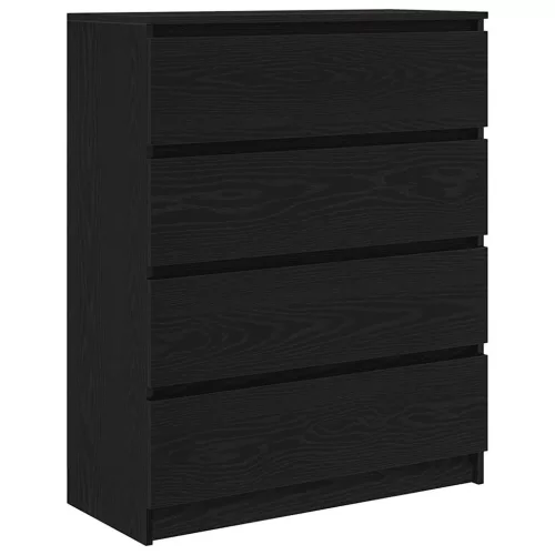 Fekete tölgy szerelt fa tálalószekrény 80x35x99 cm