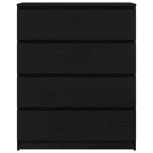 Fekete tölgy szerelt fa tálalószekrény 80x35x99 cm