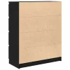 Fekete tölgy szerelt fa tálalószekrény 80x35x99 cm