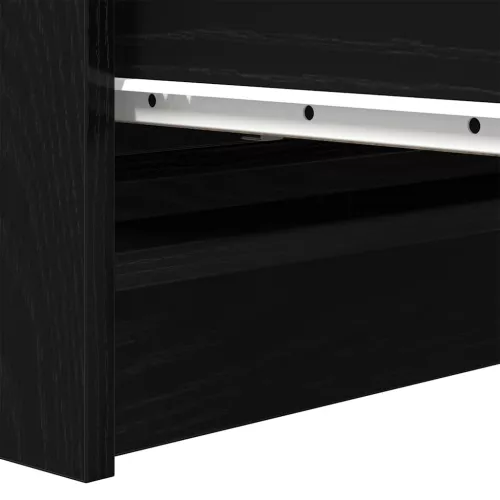 Fekete tölgy szerelt fa tálalószekrény 80x35x99 cm