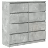 Betonszürke szerelt fa tálalószekrény 100x35x99 cm