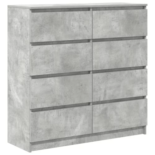 Betonszürke szerelt fa tálalószekrény 100x35x99 cm