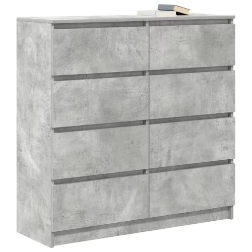 Betonszürke szerelt fa tálalószekrény 100x35x99 cm