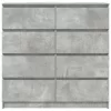 Betonszürke szerelt fa tálalószekrény 100x35x99 cm