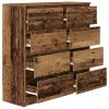 Antik fa színű szerelt fa tálalószekrény 100x35x99 cm