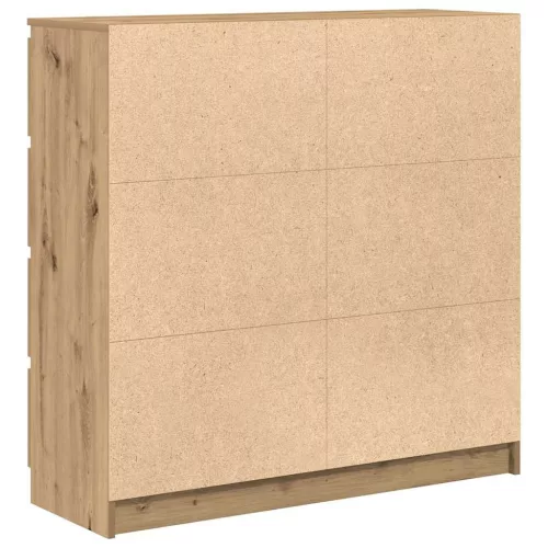 Kézműves tölgy színű szerelt fa tálalószekrény 100x35x99 cm
