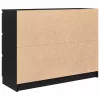 Fekete tölgy szerelt fa tálalószekrény 100x35x76 cm