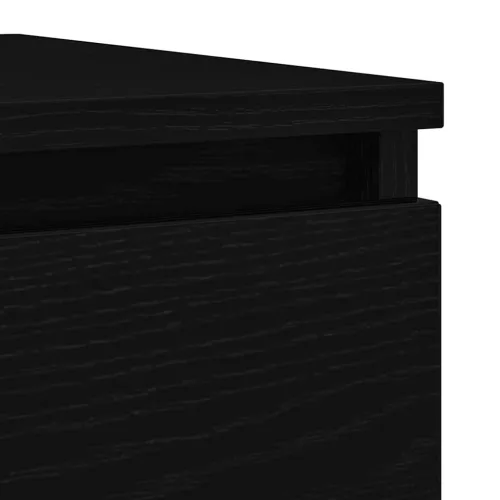 Fekete tölgy szerelt fa tálalószekrény 100x35x76 cm