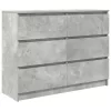 Betonszürke szerelt fa tálalószekrény 100x35x76 cm