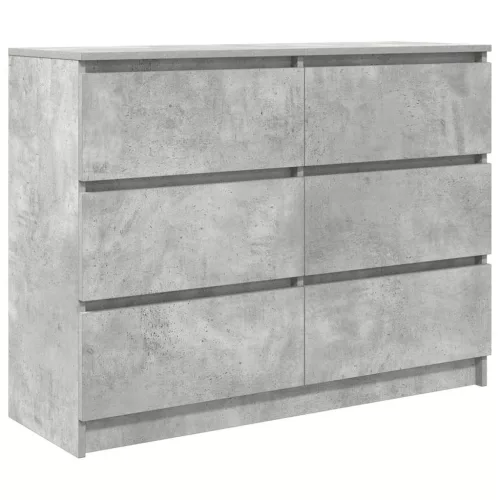 Betonszürke szerelt fa tálalószekrény 100x35x76 cm