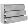 Betonszürke szerelt fa tálalószekrény 100x35x76 cm
