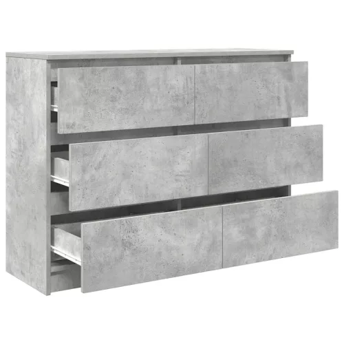 Betonszürke szerelt fa tálalószekrény 100x35x76 cm