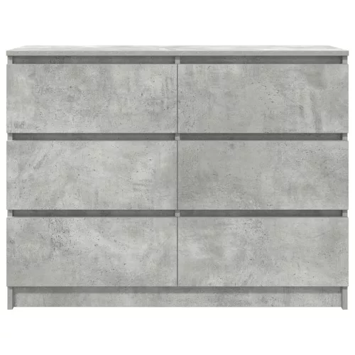 Betonszürke szerelt fa tálalószekrény 100x35x76 cm