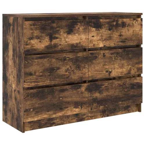 Sonoma tölgy színű szerelt fa tálalószekrény 100x35x76 cm