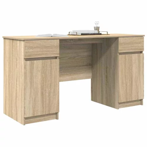 Asztal fiókkal polcokkal sonoma tölgy 140 x 49 x 76 cm Faanyag