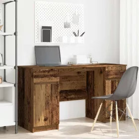 Asztal fiókkal polcokkal Régi fa 140 x 49 x 76 cm Faanyag