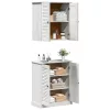 Fürdőszoba bútor szett polcokkal 2 pcs Barna 67.5 x 34 x 80 cm