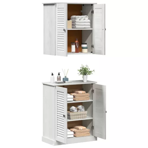 Fürdőszoba bútor szett polcokkal 2 pcs Barna 67.5 x 34 x 80 cm