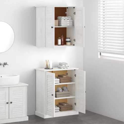 Fürdőszoba bútor szett polcokkal 2 pcs Barna 67.5 x 34 x 80 cm