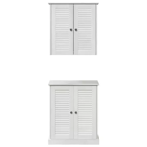Fürdőszoba bútor szett polcokkal 2 pcs Barna 67.5 x 34 x 80 cm