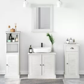   Fürdőszoba bútor szett 3 pcs antik fehér 37 x 34 x 110 cm