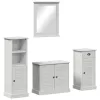 Fürdőszoba bútor szett 3 pcs antik fehér 37 x 34 x 110 cm