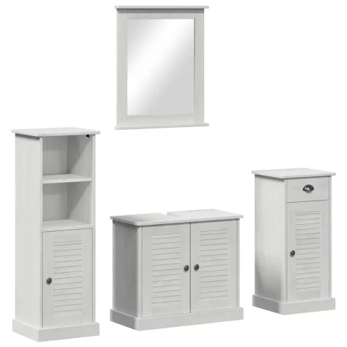 Fürdőszoba bútor szett 3 pcs antik fehér 37 x 34 x 110 cm