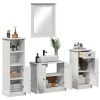 Fürdőszoba bútor szett 3 pcs antik fehér 37 x 34 x 110 cm