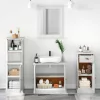 Fürdőszoba bútor szett 3 pcs antik fehér 37 x 34 x 110 cm