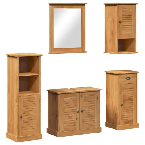 Fürdőszoba bútor szett VIGO 5 pcs mézbarna 37 x 34 x 110 cm