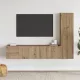 Fali TV szekrények 3 db kézműves tölgy szerelt fa