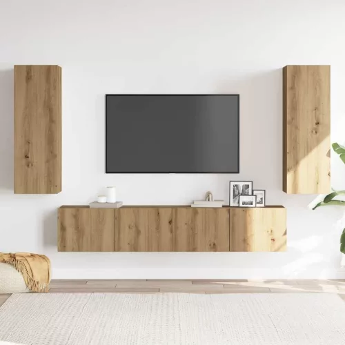 Fali TV szekrények 4 db kézműves tölgy szerelt fa