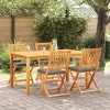 Összecsukható szék 4 pcs Szürke 49 x 57.5 x 92cm Tömör akácfa