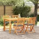 Összecsukható szék 4 pcs Szürke 49 x 57.5 x 92cm Tömör akácfa