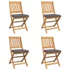 Összecsukható szék 4 pcs Szürke 49 x 57.5 x 92cm Tömör akácfa