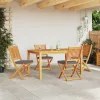 Összecsukható szék 4 pcs Szürke 49 x 57.5 x 92cm Tömör akácfa