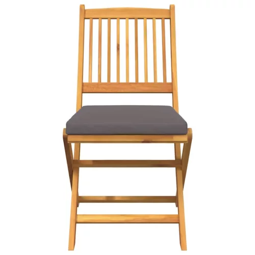 Összecsukható szék 4 pcs Szürke 49 x 57.5 x 92cm Tömör akácfa