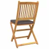 Összecsukható szék 4 pcs Szürke 49 x 57.5 x 92cm Tömör akácfa