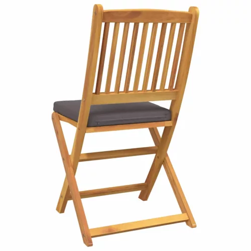 Összecsukható szék 4 pcs Szürke 49 x 57.5 x 92cm Tömör akácfa