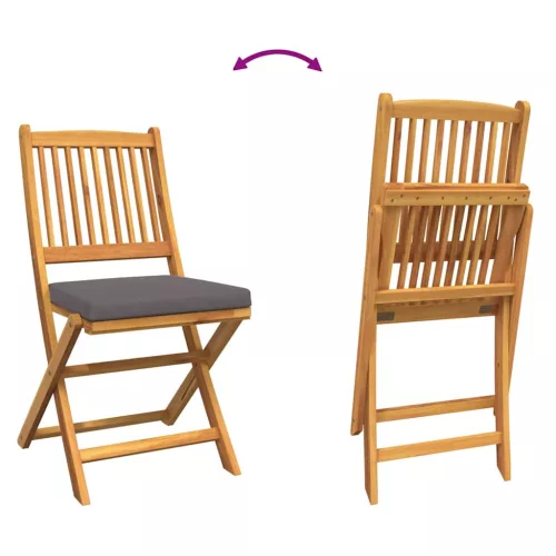 Összecsukható szék 4 pcs Szürke 49 x 57.5 x 92cm Tömör akácfa
